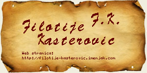 Filotije Kašterović vizit kartica